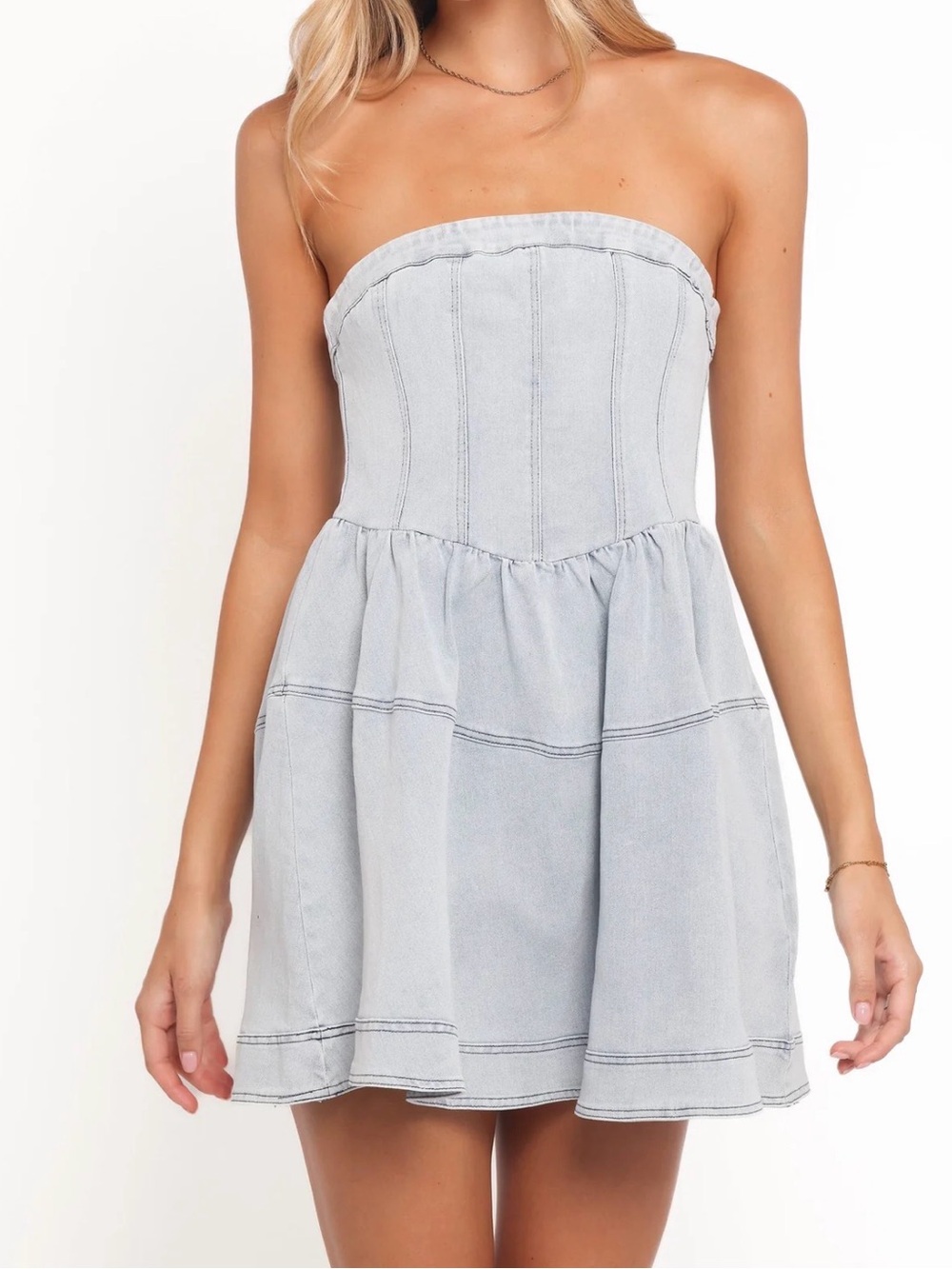 Petal & Pup strapless Mini Jean Dress. Retail 99.00
